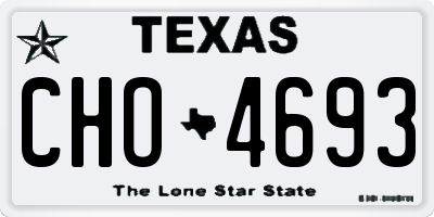 TX license plate CHO4693
