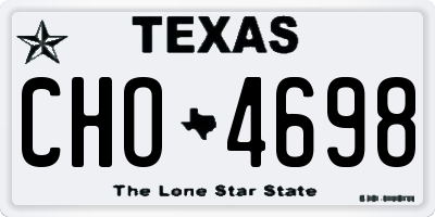 TX license plate CHO4698