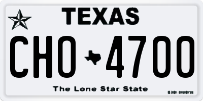 TX license plate CHO4700