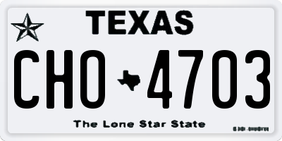 TX license plate CHO4703