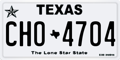 TX license plate CHO4704