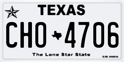 TX license plate CHO4706