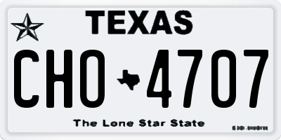 TX license plate CHO4707