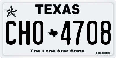 TX license plate CHO4708