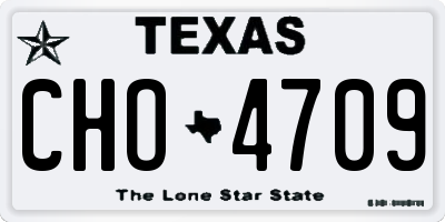 TX license plate CHO4709