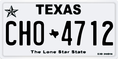 TX license plate CHO4712