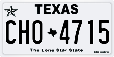 TX license plate CHO4715