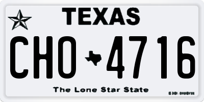 TX license plate CHO4716
