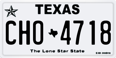 TX license plate CHO4718