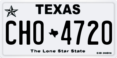 TX license plate CHO4720