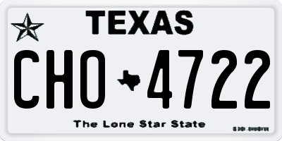 TX license plate CHO4722