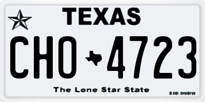 TX license plate CHO4723