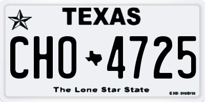 TX license plate CHO4725