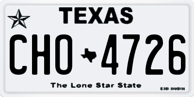 TX license plate CHO4726
