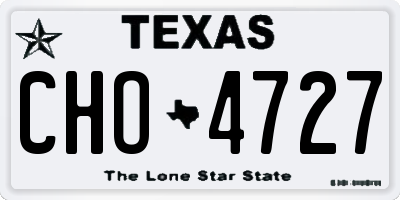 TX license plate CHO4727