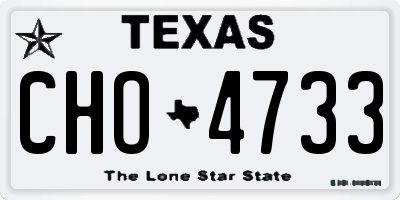 TX license plate CHO4733