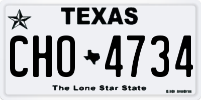 TX license plate CHO4734