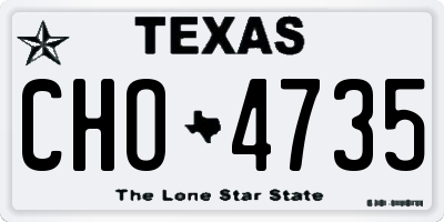 TX license plate CHO4735