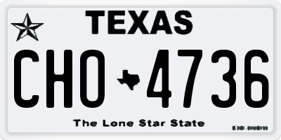 TX license plate CHO4736