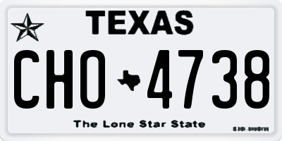 TX license plate CHO4738