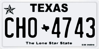 TX license plate CHO4743