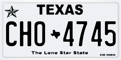 TX license plate CHO4745