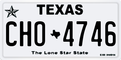 TX license plate CHO4746