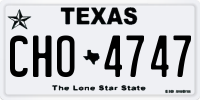TX license plate CHO4747