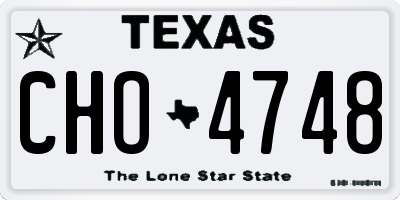 TX license plate CHO4748