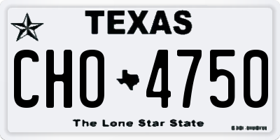TX license plate CHO4750