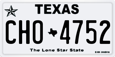 TX license plate CHO4752