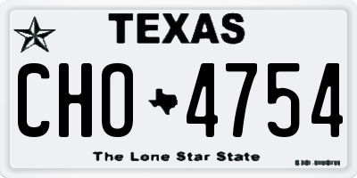 TX license plate CHO4754