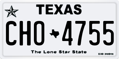 TX license plate CHO4755