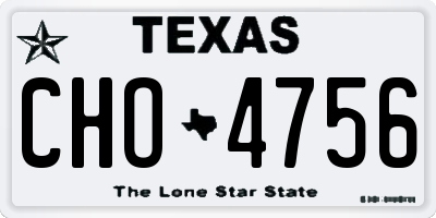 TX license plate CHO4756