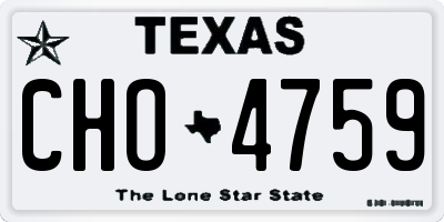 TX license plate CHO4759