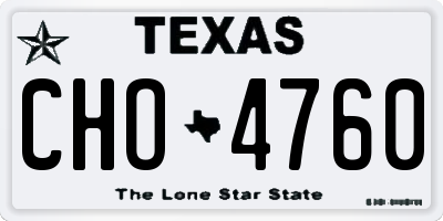 TX license plate CHO4760