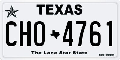 TX license plate CHO4761