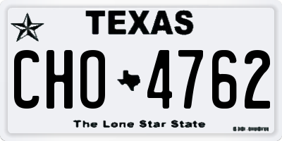 TX license plate CHO4762