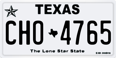 TX license plate CHO4765