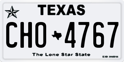 TX license plate CHO4767