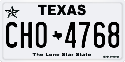 TX license plate CHO4768
