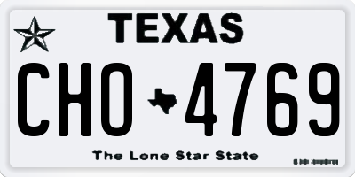 TX license plate CHO4769