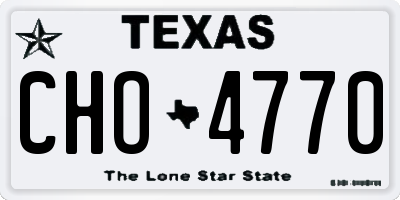 TX license plate CHO4770