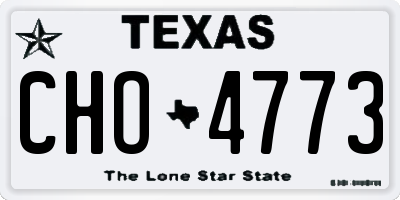 TX license plate CHO4773
