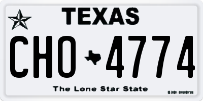 TX license plate CHO4774