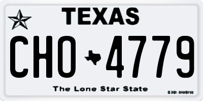 TX license plate CHO4779
