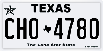 TX license plate CHO4780