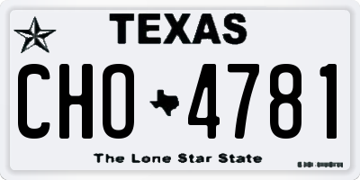 TX license plate CHO4781