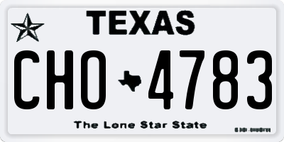 TX license plate CHO4783