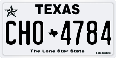 TX license plate CHO4784